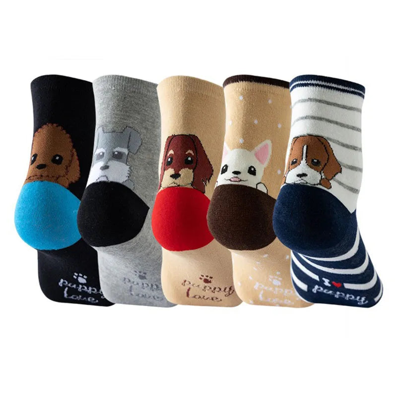 5 Pairs Fashion Pet cat dog Colorful Kawaii Cute Cartoon Cotton Women Socks