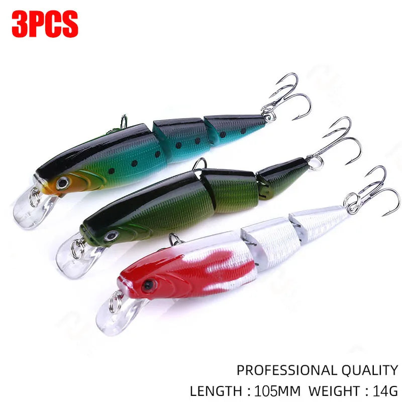 Fishing Lure Tackle Kit Set Hard Bait Artificial Rotating Floating Fishing Minnow