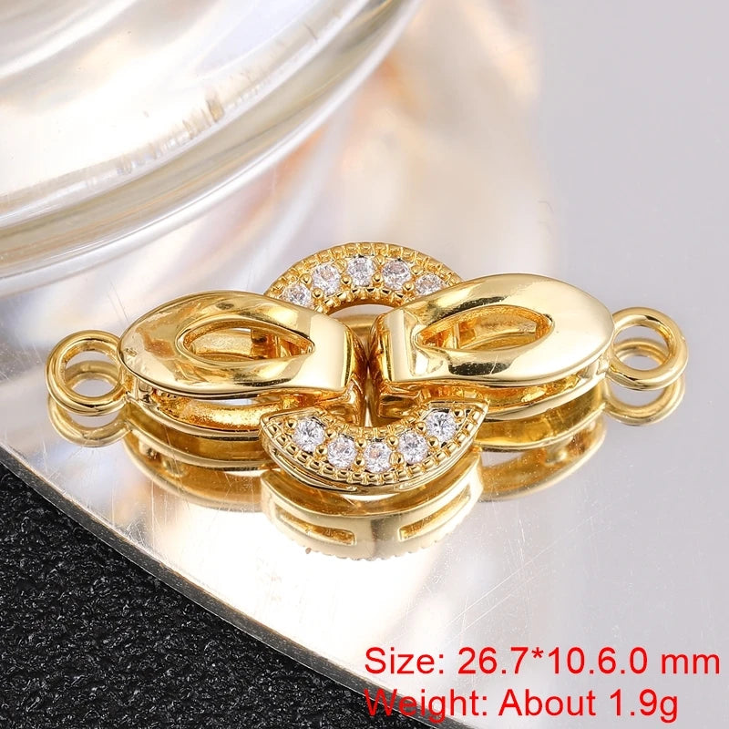 18K Gold Silver Plated Creative Fastener Lock Closure Clasps Supplies