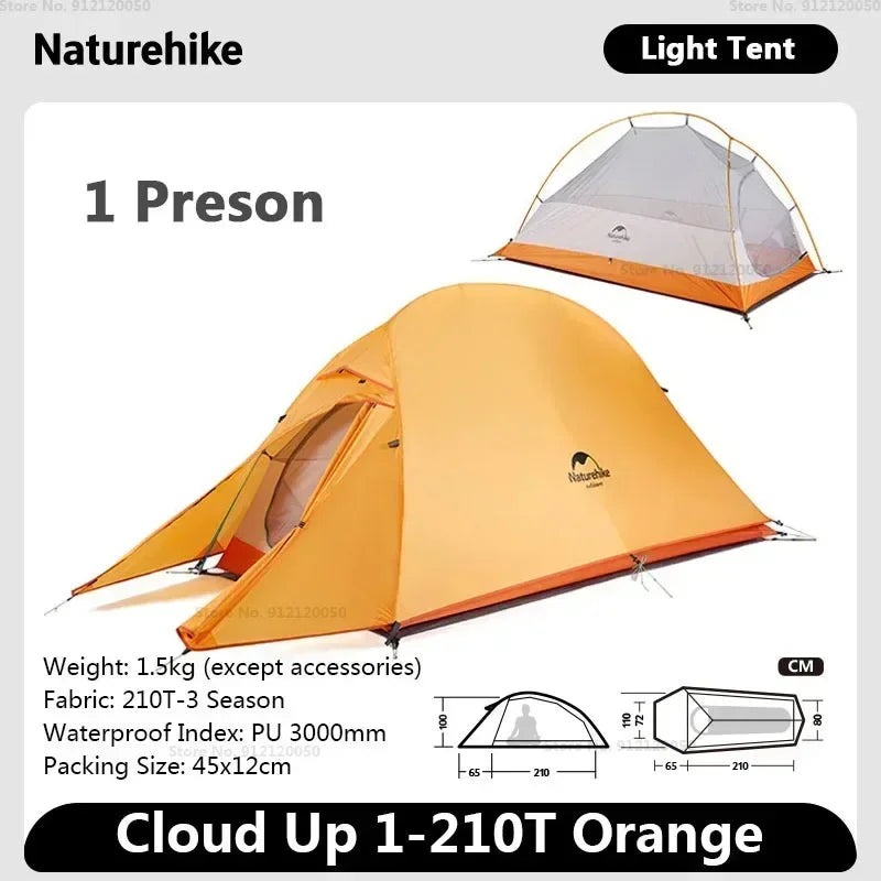 Cloud Up 1 Person Tent Ultralight Waterproof Trekking Tent 20D Nylon