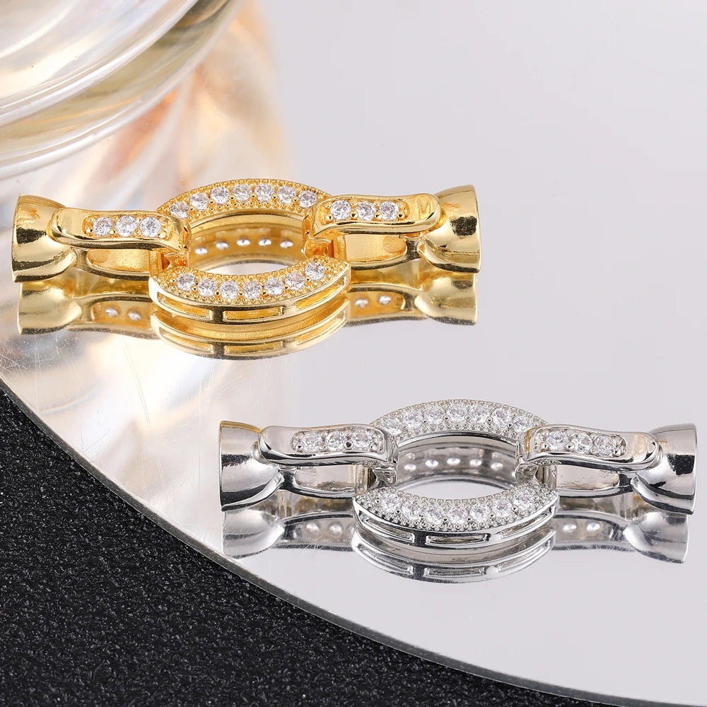 18K Gold Silver Plated Creative Fastener Lock Closure Clasps Supplies