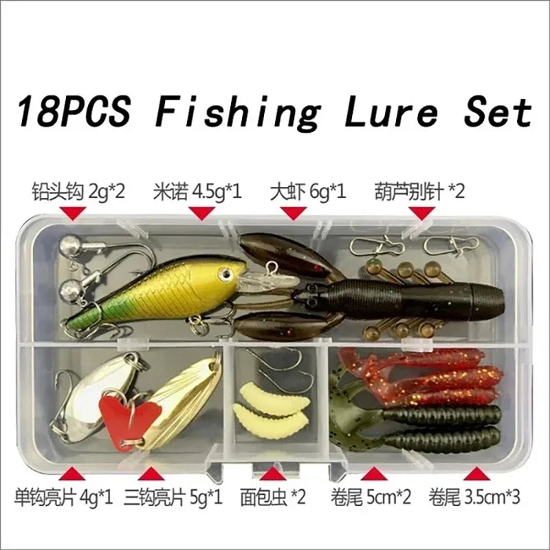 Fishing Lure Kit Soft and Hard Bait Set