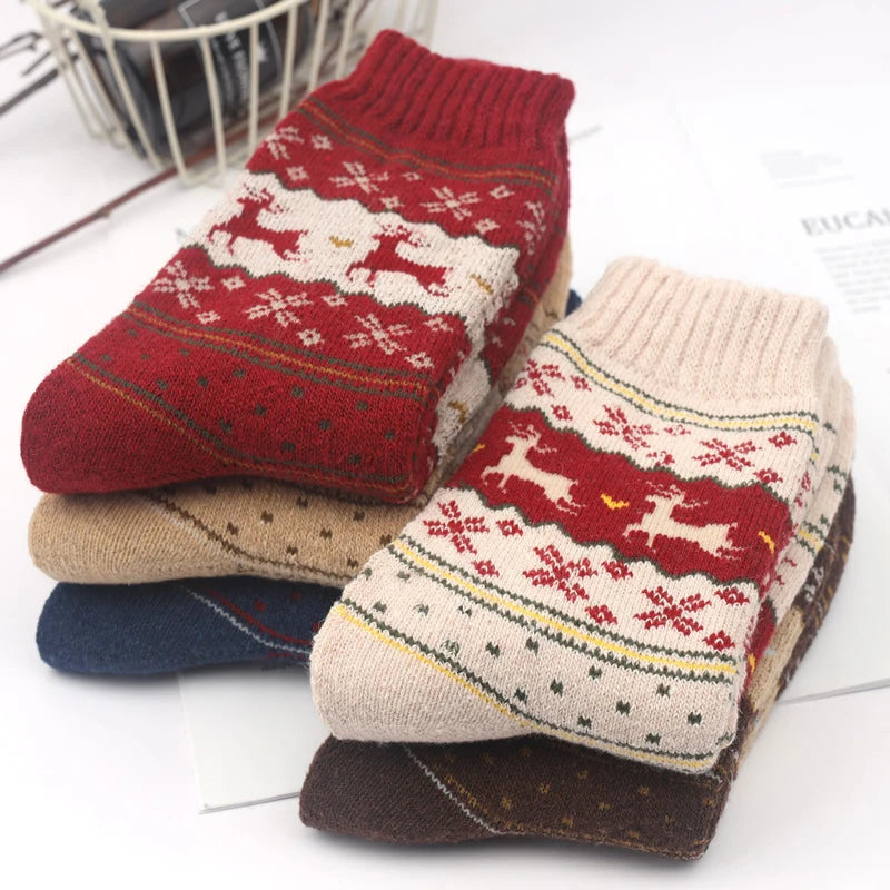 5 Pairs High Quality Women Winter Socks Vintage