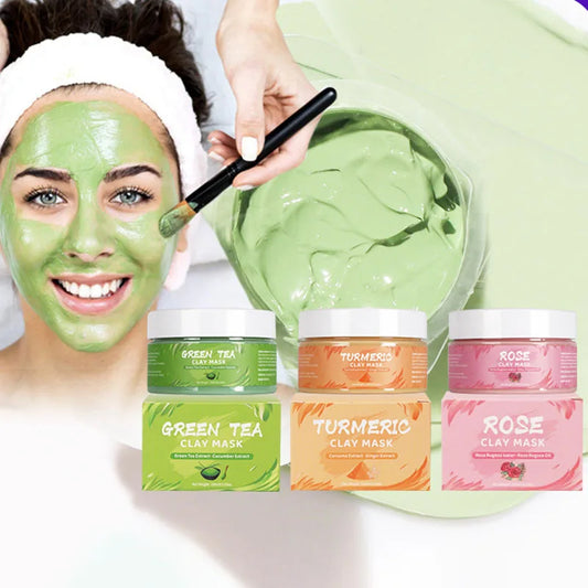 Turmeric Green Tea Rose Avocado Facial Mask Clay Mud Masks