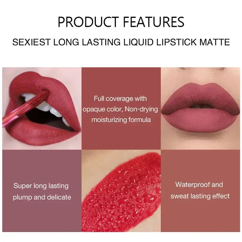 6 PCS Lipstick Set Non stick Cup Waterproof Long lasting, Korean makeup Matte lipstick