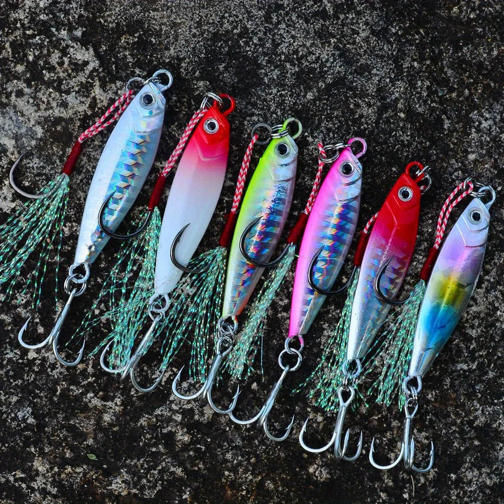 5Pcs Metal Jig Fishing Lure 7g-40g Cast Hook Swimbait