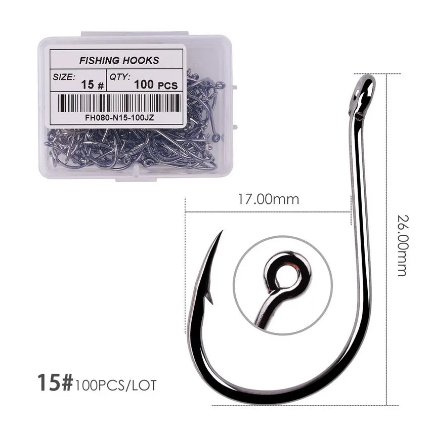 100pcs/Box Fishing Hooks