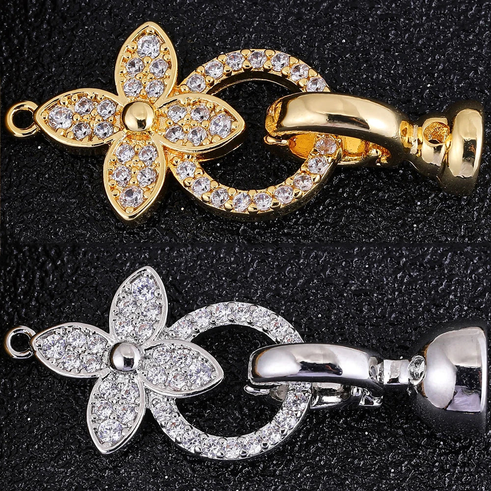 18K Real Gold Silver Plated Basic Locks Fastener Clasps Accessories