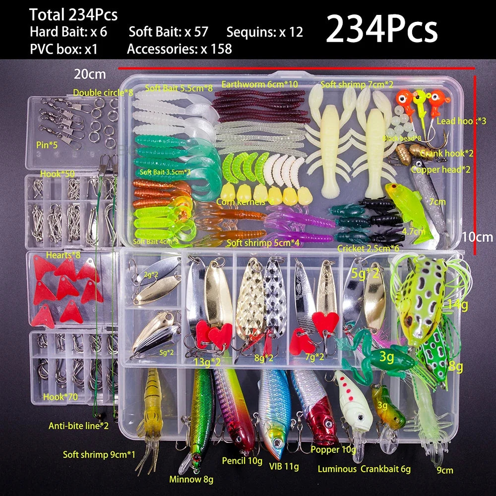 Fishing Lure Kit Soft and Hard Bait Set