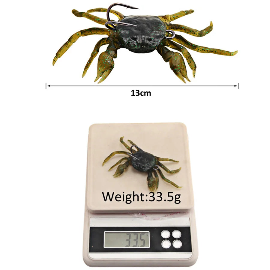 3pcs 10cm 3d Simulation Crab Fishing