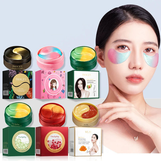 60pcs Caviar Crystal Collagen Gold Eye Mask Anti Dark Circles Moisturizing