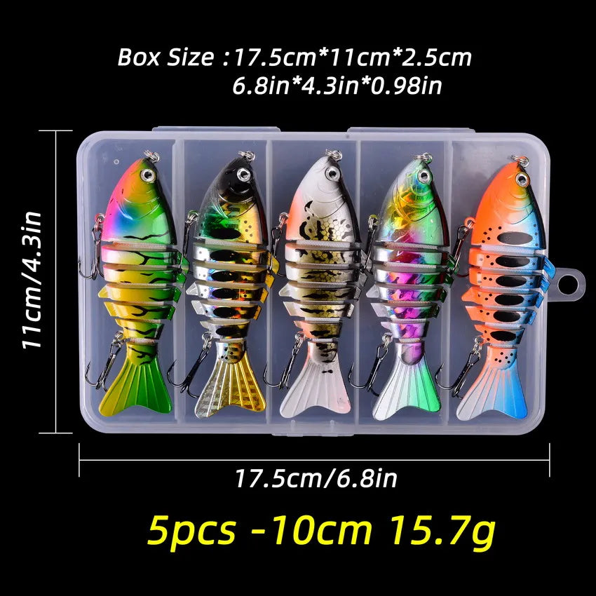 5pcs Sinking Wobbler Set Crankbaits Fishing Kit