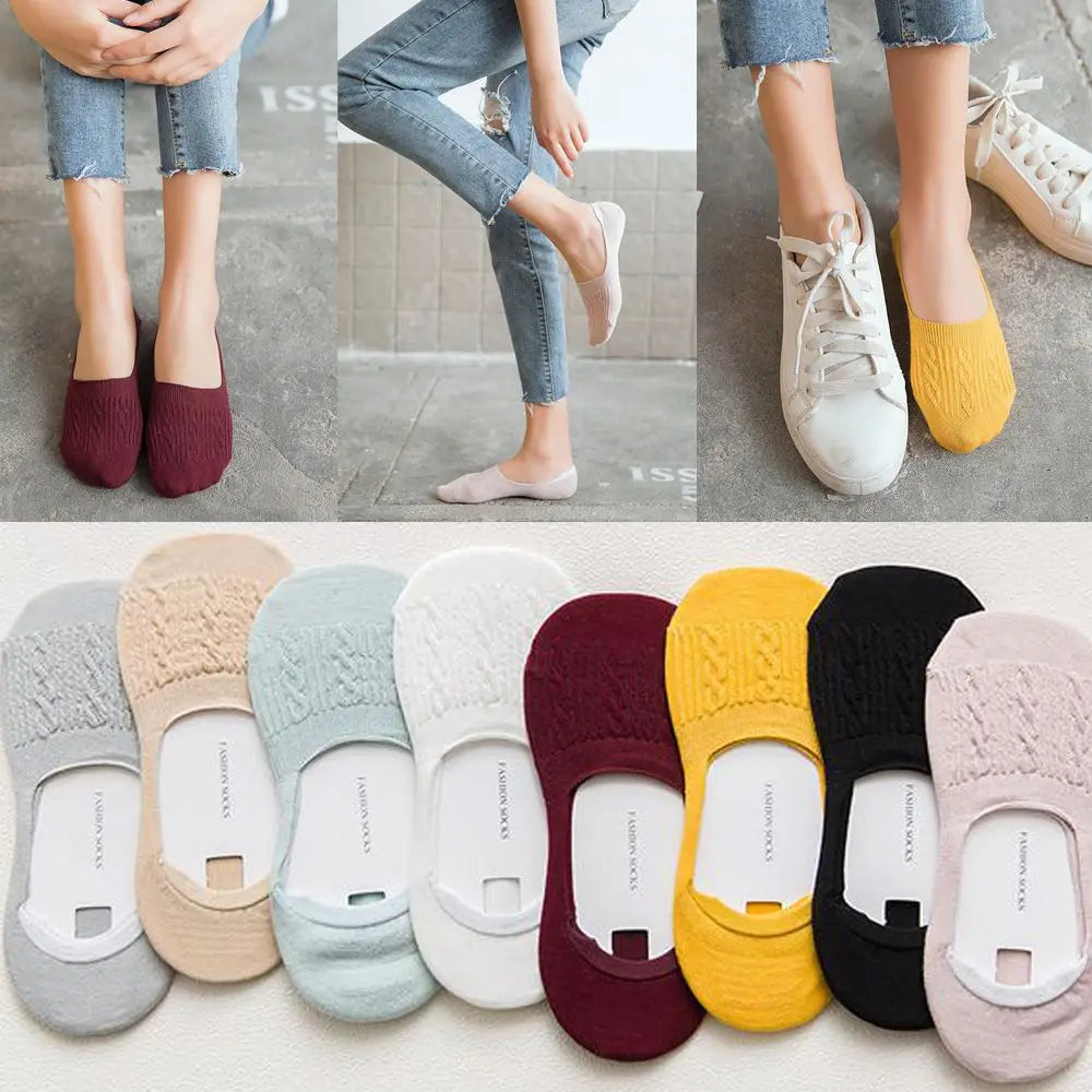 Women Invisible Non-slip Low Cut Socks Casual Cotton Breathable Ankle Boat Socks Cotton sock