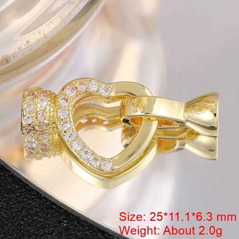 18K Gold Silver Plated Creative Fastener Lock Closure Clasps Supplies