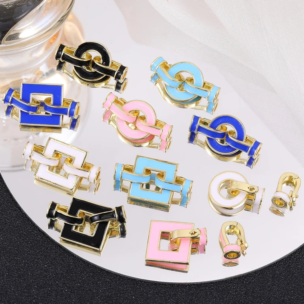 18K Real Gold Silver Plated Basic Locks Fastener Clasps Accessories