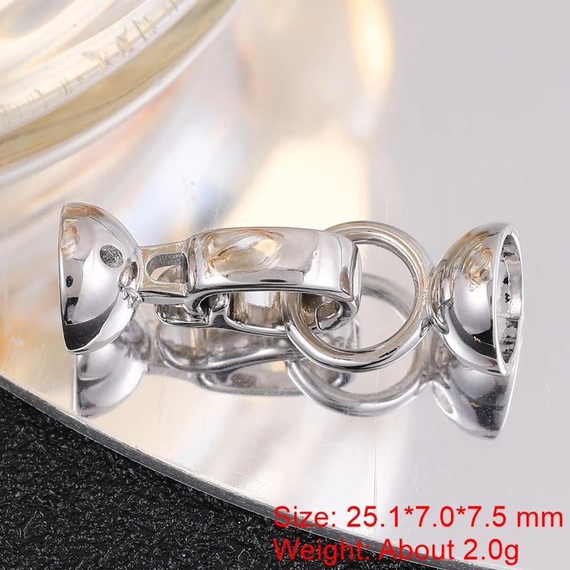 18K Gold Silver Plated Creative Fastener Lock Closure Clasps Supplies