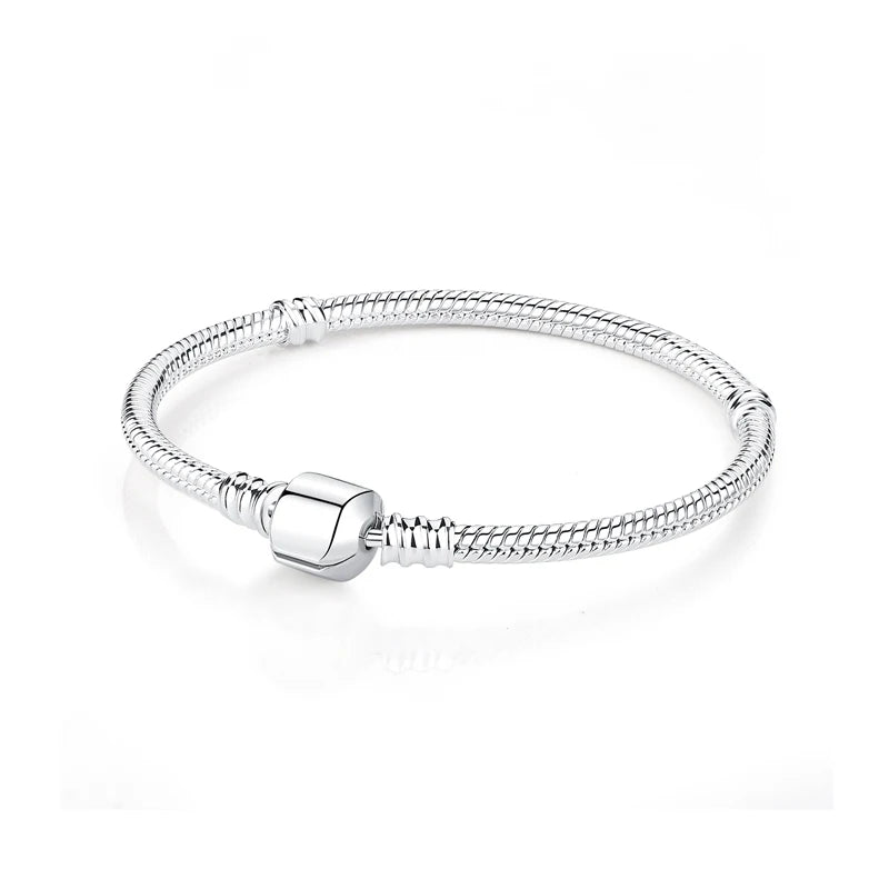 925 Sterling Silver Bracelets Bangles Love Heart Clip