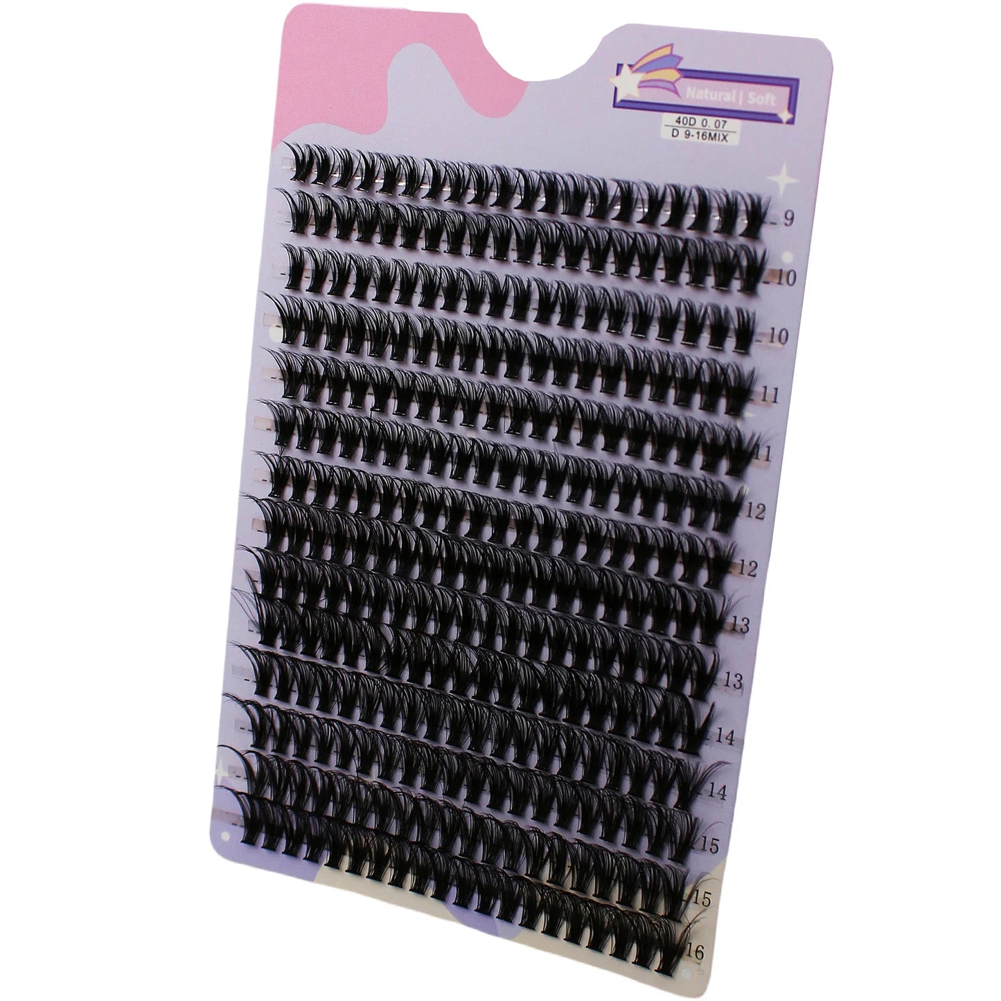 14 Rows 280 Clusters 40D Mix 9-16mm Cluster Lashes Extension