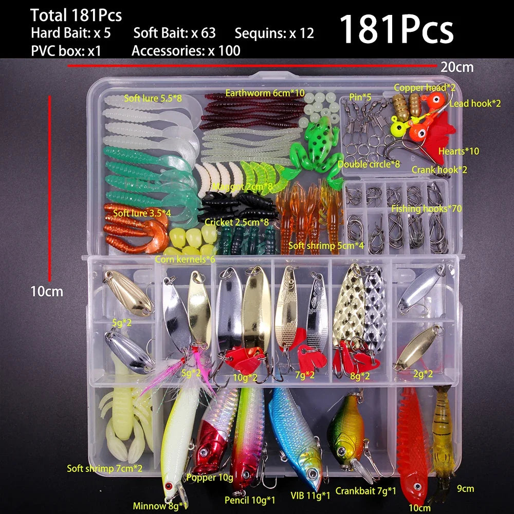 Fishing Lure Kit Soft and Hard Bait Set