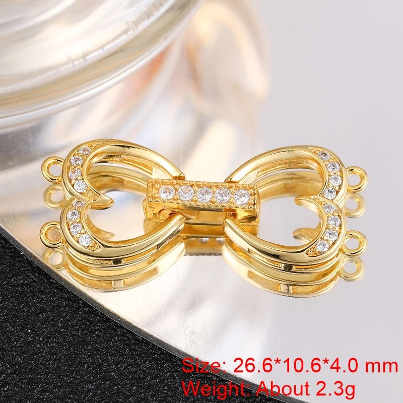 18K Gold Silver Plated Creative Fastener Lock Closure Clasps Supplies