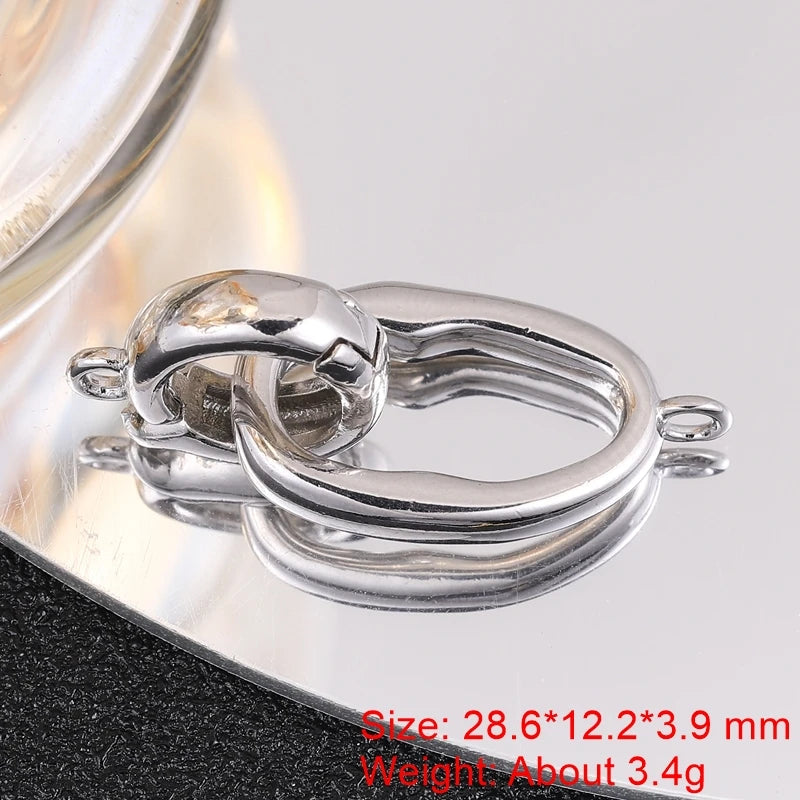 18K Gold Silver Plated Creative Fastener Lock Closure Clasps Supplies