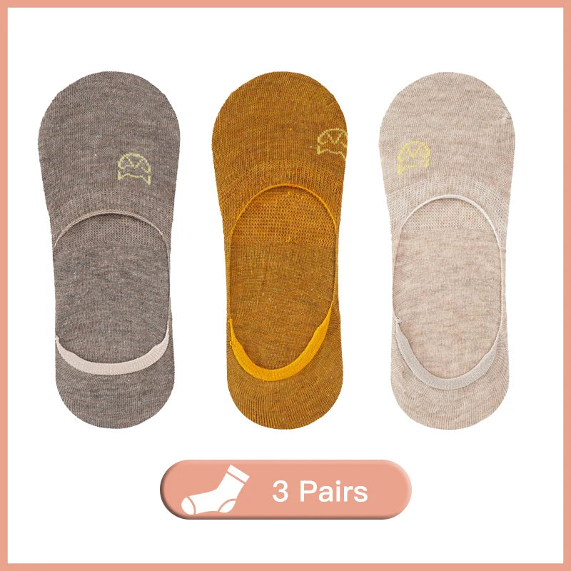 3/5 Pairs Summer Women Thin Invisible Boat Socks