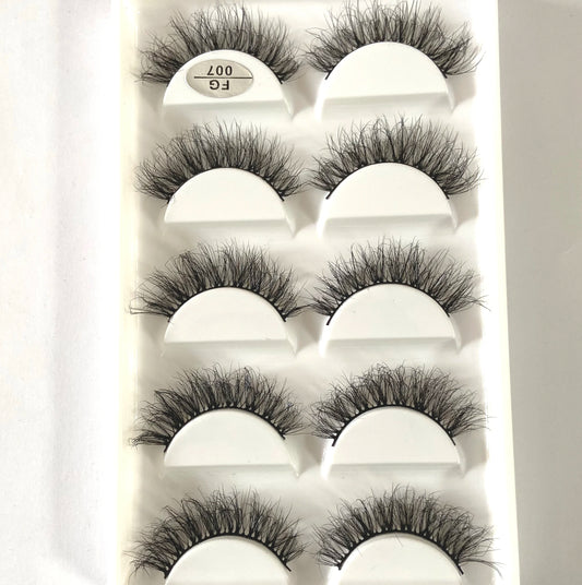 5Pairs 3D Faux Mink Lashes Natural Long Fluffy False Eyelashes