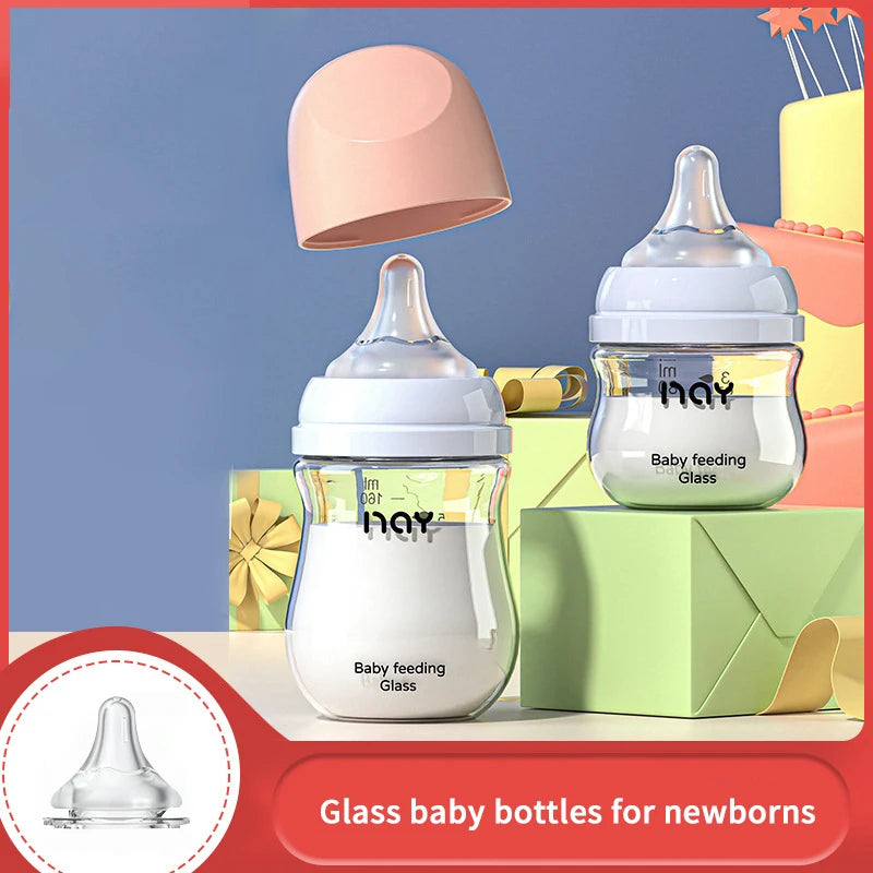 Glass Feeding Bottles 80ML/160ML زجاجة إرضاع الأطفال، نوعية ممتازة ومريحة 