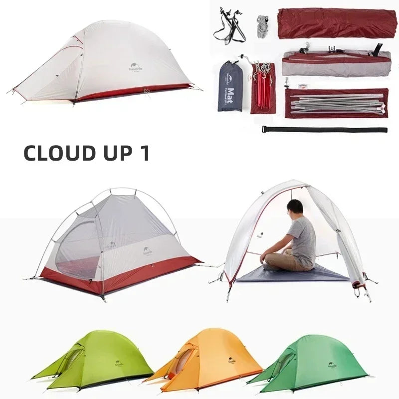 Cloud Up 1 Person Tent Ultralight Waterproof Trekking Tent 20D Nylon