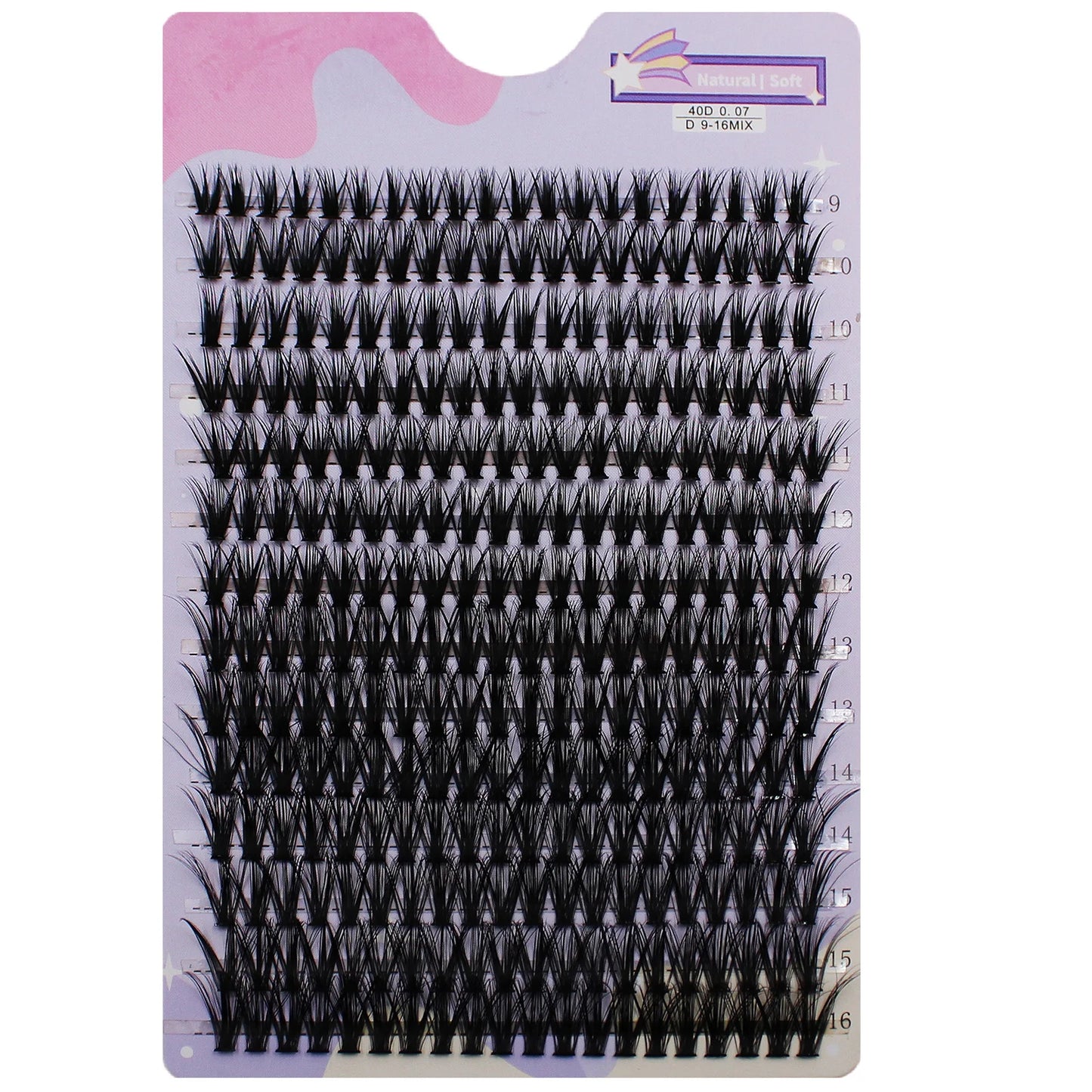 14 Rows 280 Clusters 40D Mix 9-16mm Cluster Lashes Extension