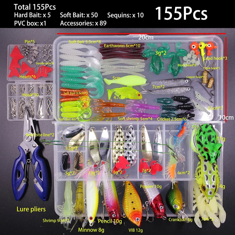 Fishing Lure Kit Soft and Hard Bait Set