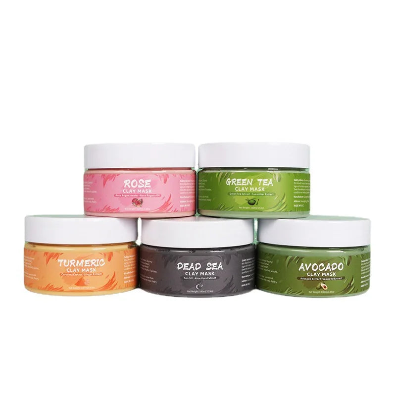 Turmeric Green Tea Rose Avocado Facial Mask Clay Mud Masks