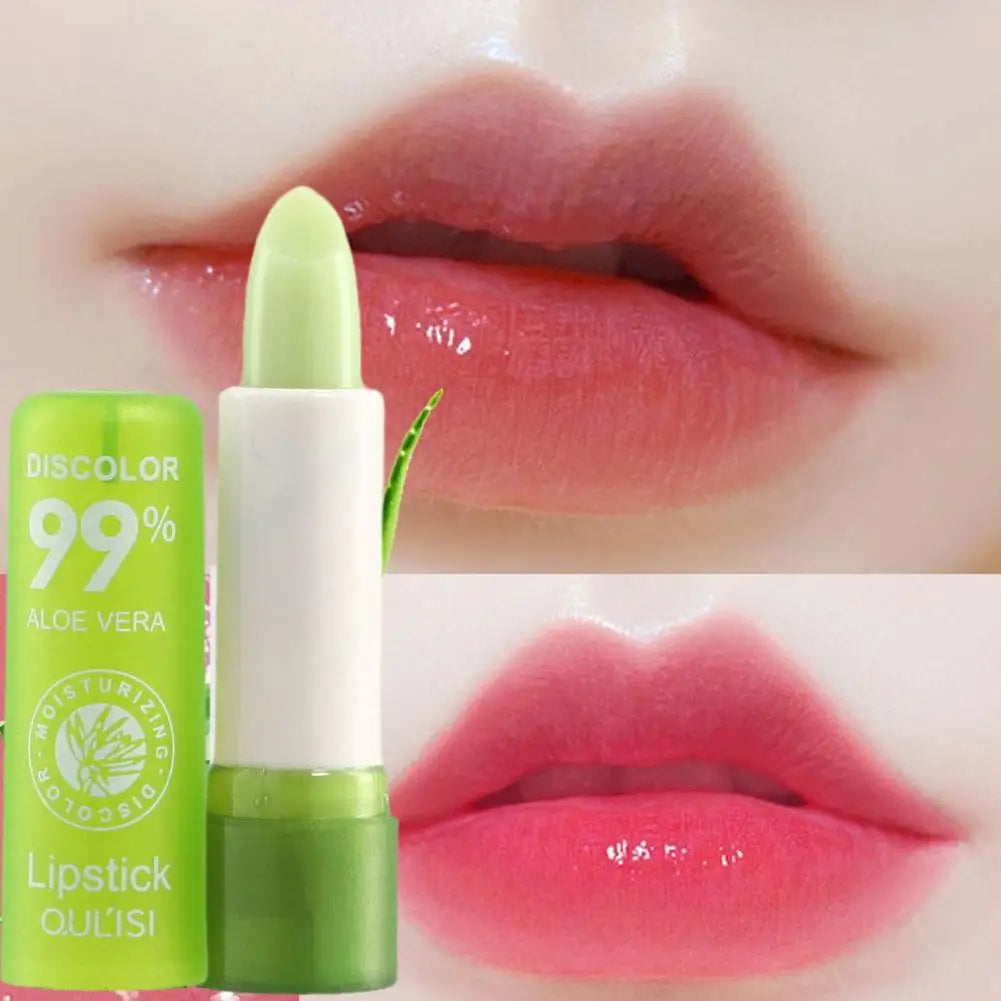 Aloe Vera Discolored Lip Balm Jelly Magic Color Changing Moisturizing Girl Lipstick