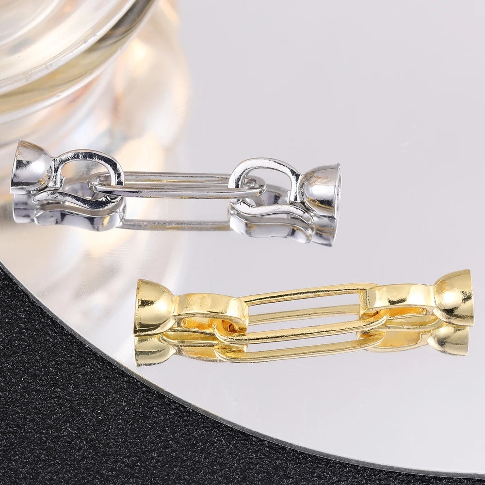 18K Gold Silver Plated Creative Fastener Lock Closure Clasps Supplies