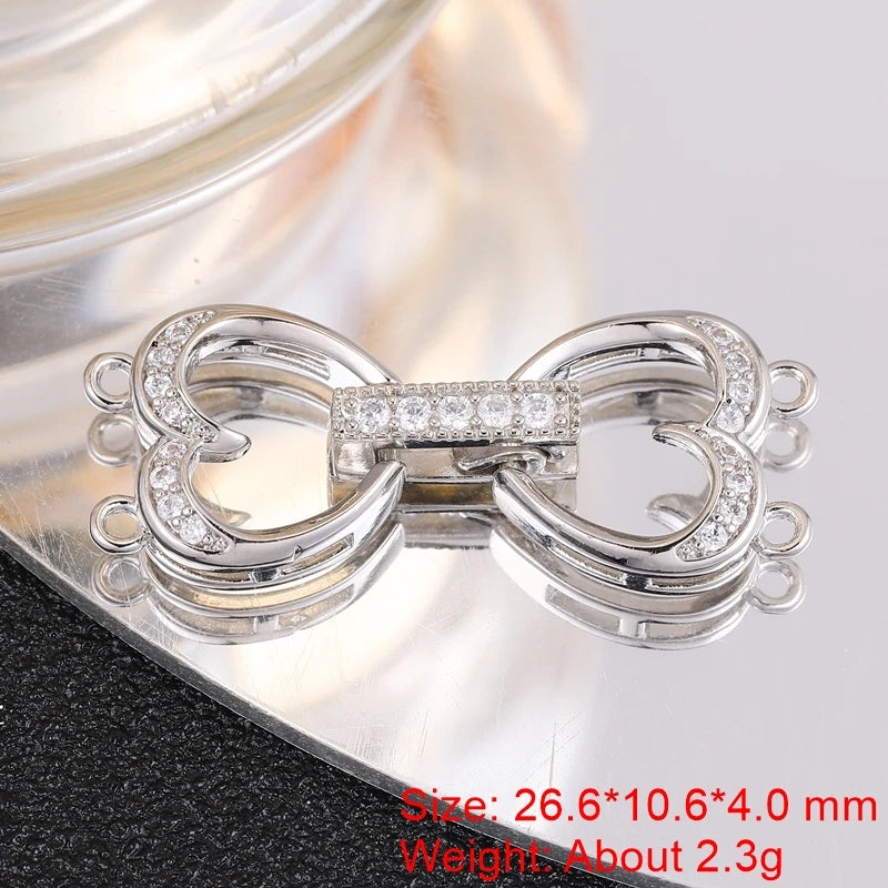 18K Gold Silver Plated Creative Fastener Lock Closure Clasps Supplies