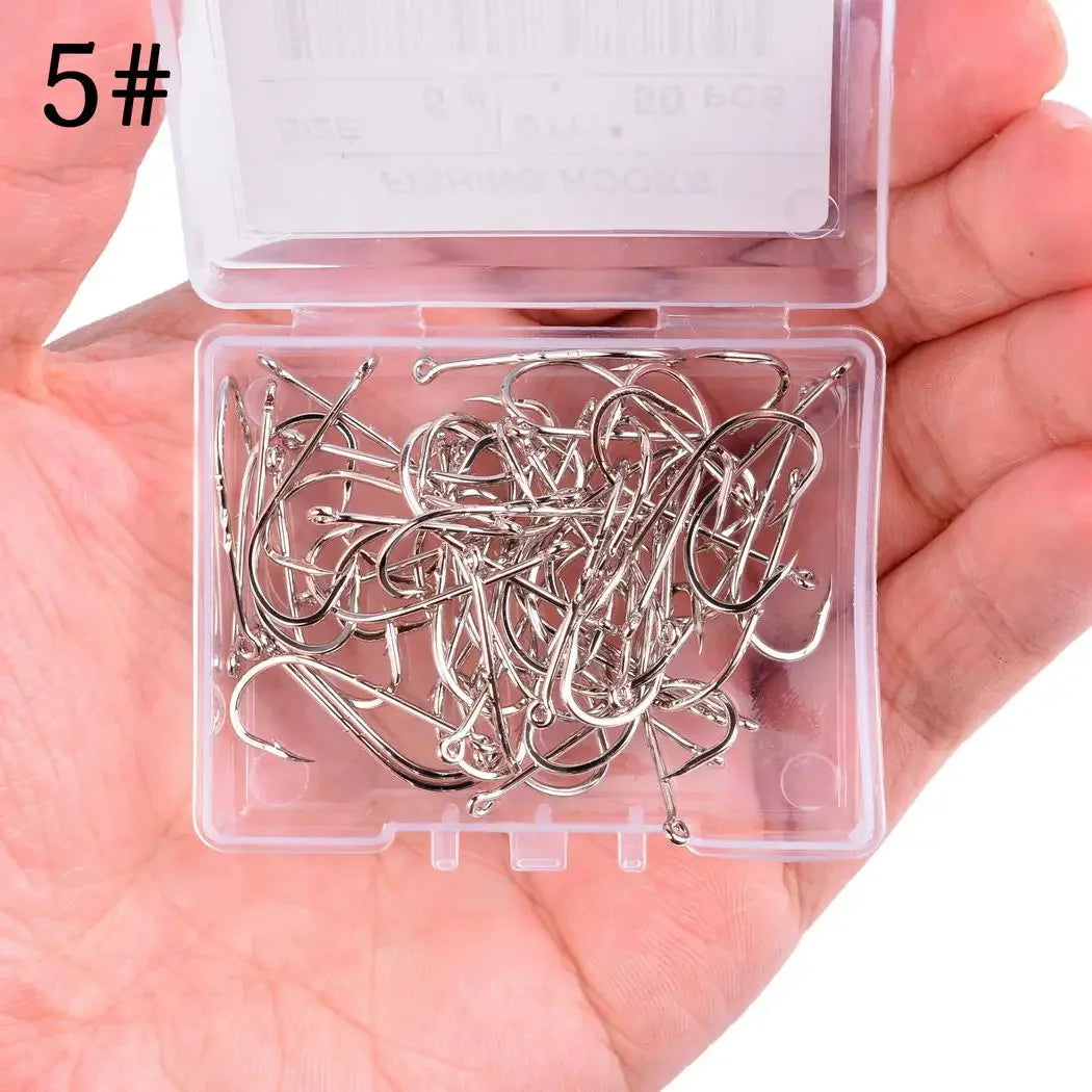 50pcs/ Box Long Shank Fishing Hook