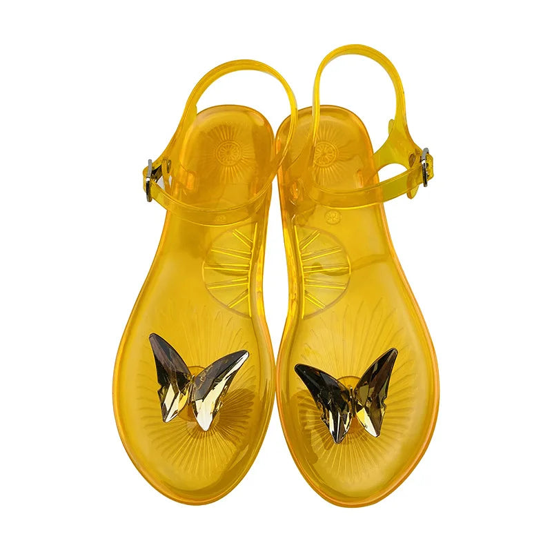 Jelly Sandals with Butterfly Slippers