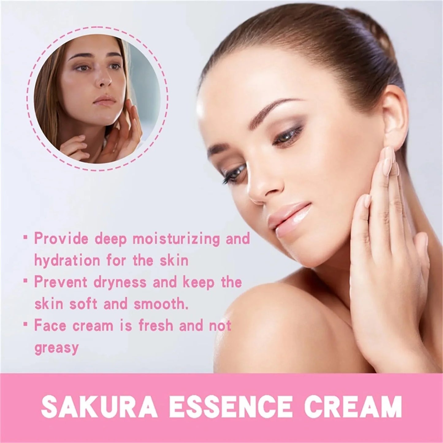 Japan Sakura Essence Cream, Sakura Tone Up Cream with Hyaluronic Acid