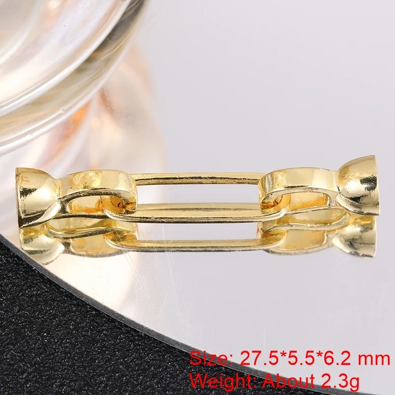 18K Gold Silver Plated Creative Fastener Lock Closure Clasps Supplies