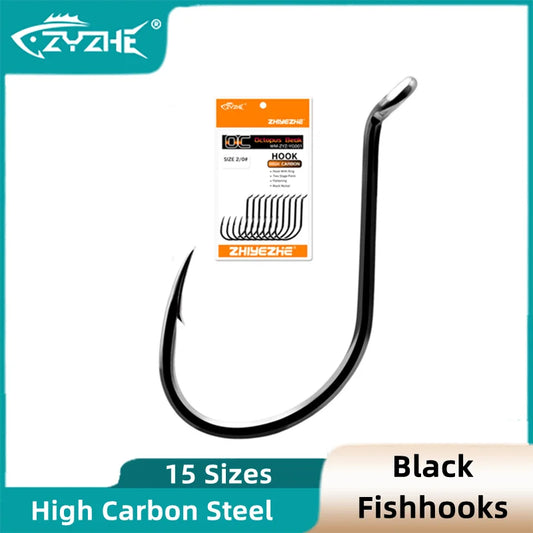 15Pcs Fishing Hooks High Carbon Steel