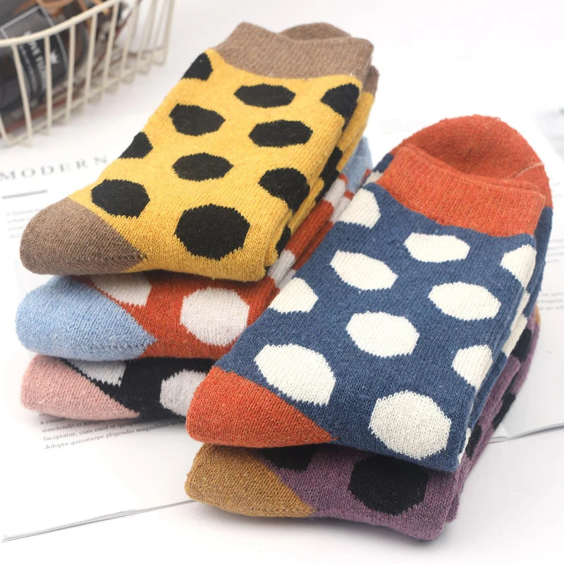 5 Pairs High Quality Women Winter Socks Vintage