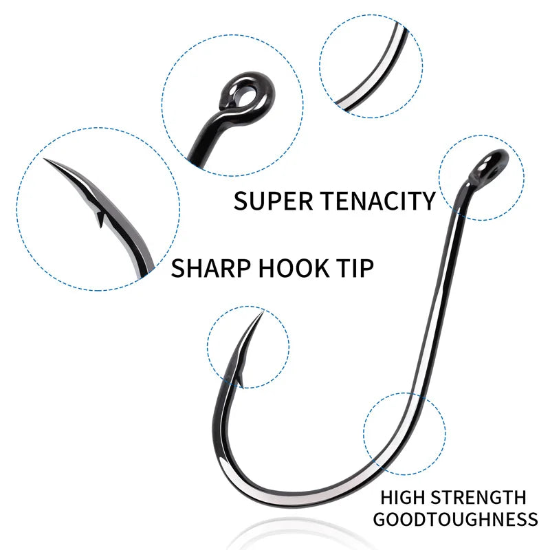 15Pcs Fishing Hooks High Carbon Steel