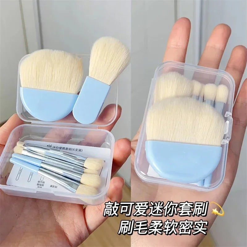 6Pcs Mini Box Makeup Brushes