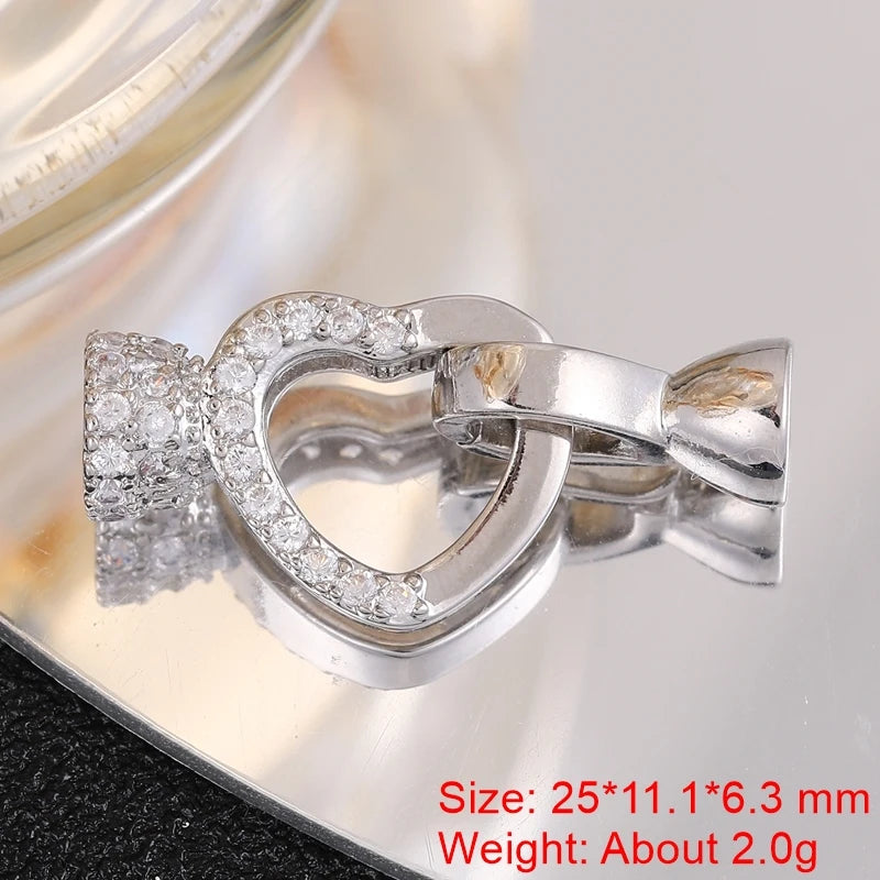 18K Gold Silver Plated Creative Fastener Lock Closure Clasps Supplies