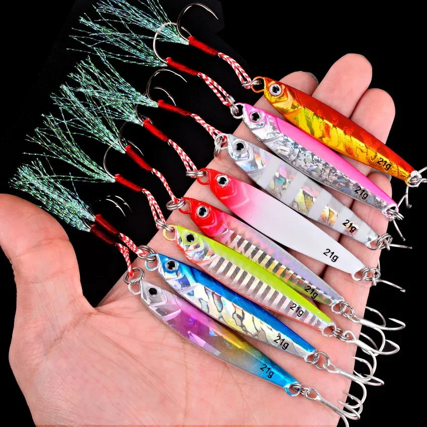 3/5/8pcs Metal Jig Fishing lure Set 7g 10g 14g 21g 28g 40g