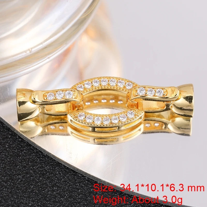 18K Gold Silver Plated Creative Fastener Lock Closure Clasps Supplies