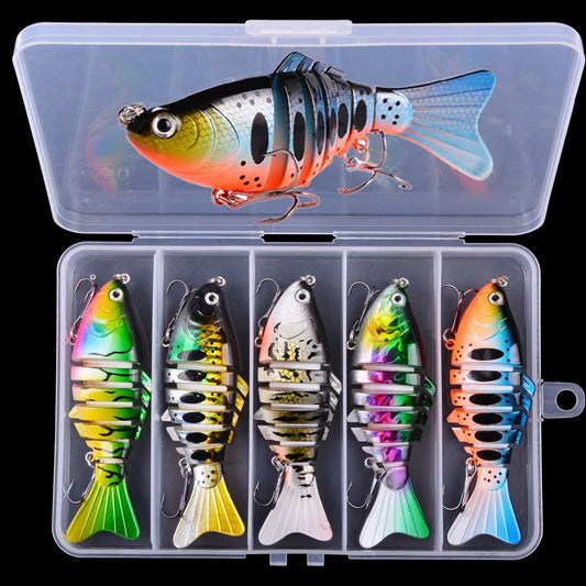 5pcs Sinking Wobbler Set Crankbaits Fishing Kit