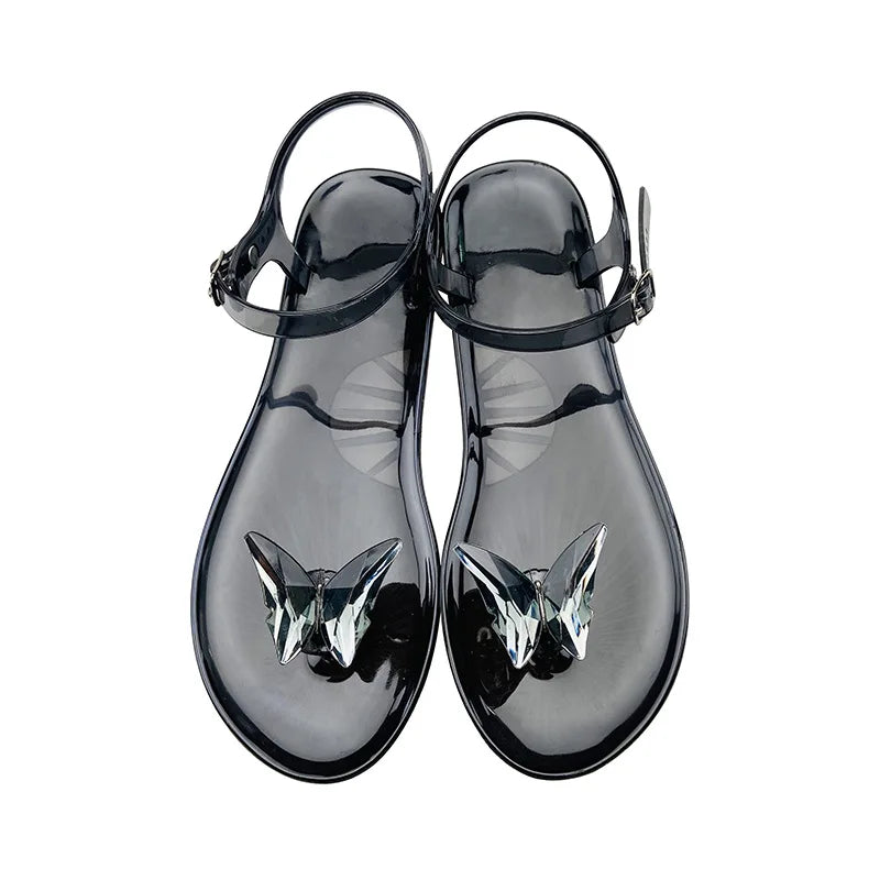 Jelly Sandals with Butterfly Slippers