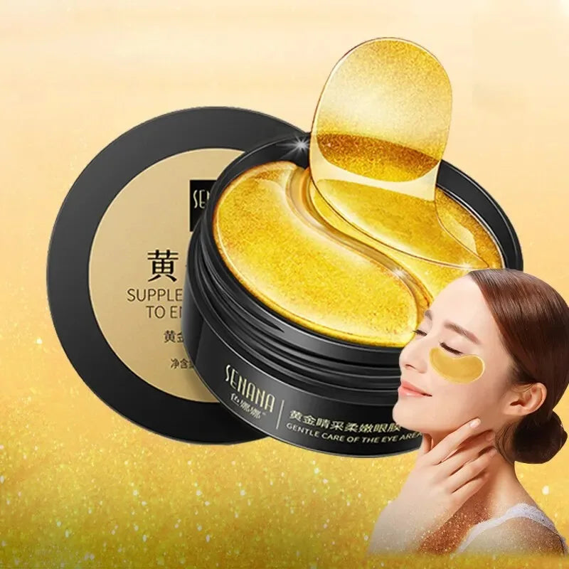 60pcs Golden Moisturizing Eye Mask Relieve Eye Fatigue Nourish Eye Area Collagen