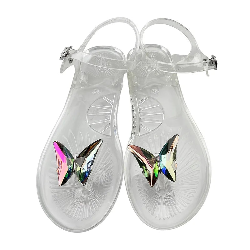 Jelly Sandals with Butterfly Slippers